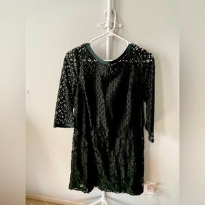 LOFT, lace forest green dress, size 12